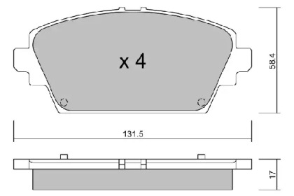 Комплект тормозных колодок (AISIN: BPNI-1015)